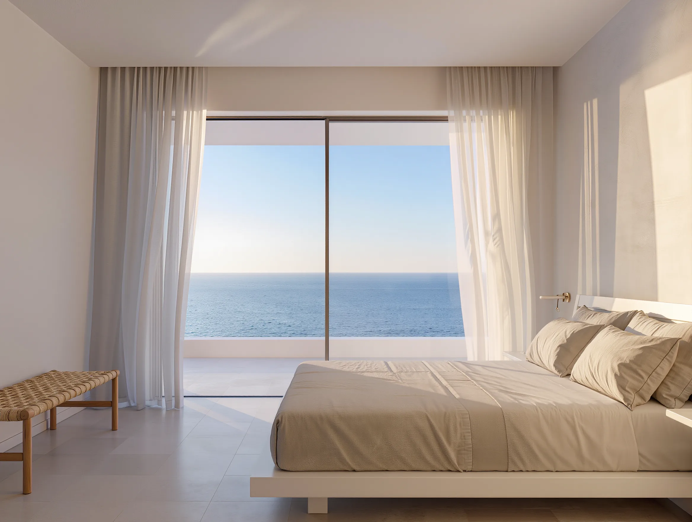 One bedroom with garden